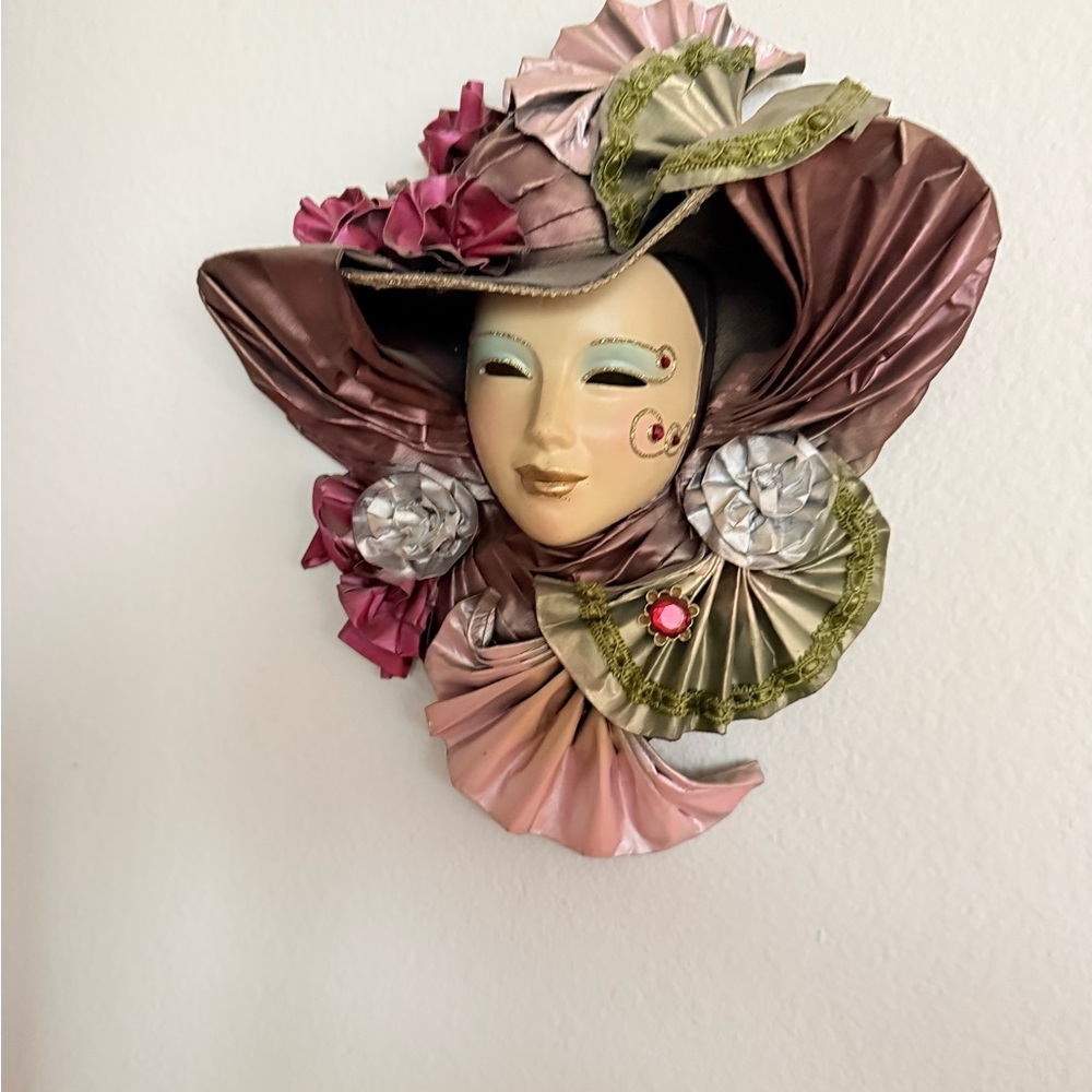 Elegant Decorative Wall Mask with Hat
